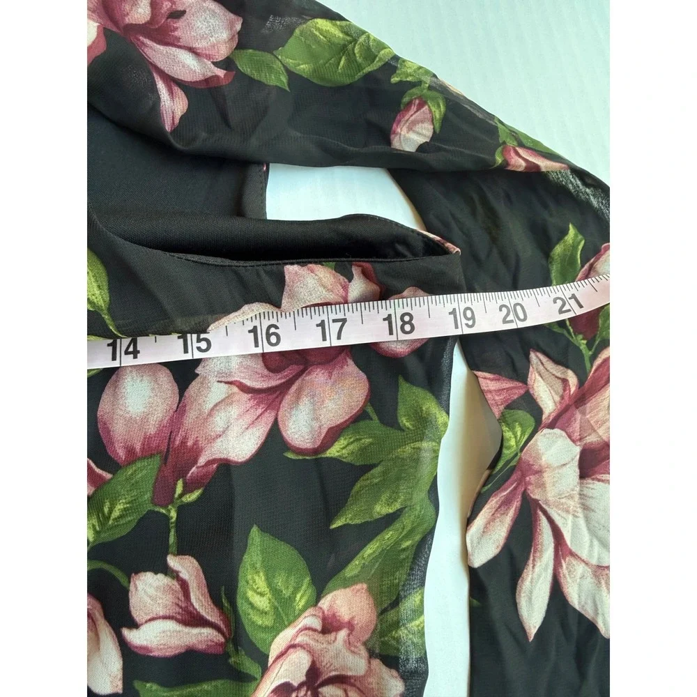 Rachel Zoe Black Pink Floral Magnolia High Neck Halter Maxi Dress Med NWOT
